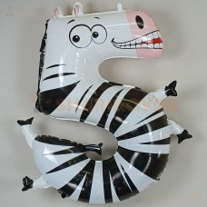 Шар (40''/102 см) Цифра, 5 Зебра